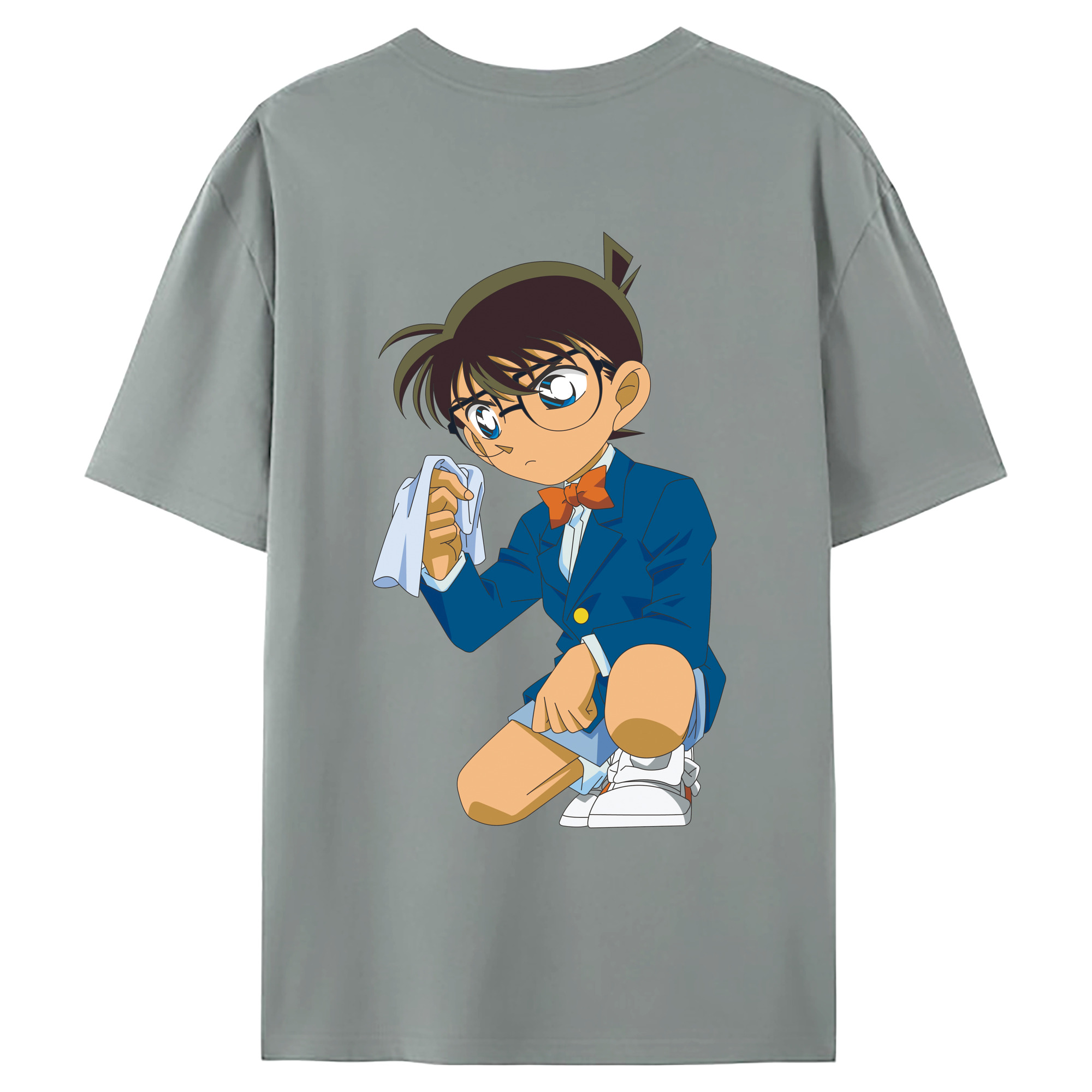（画像用） 名探偵コナン 江戸川 コナン Detective Conan Conan Edogawa 綿100％ メンズ半袖Tシャツ（バックプリント） 通気性